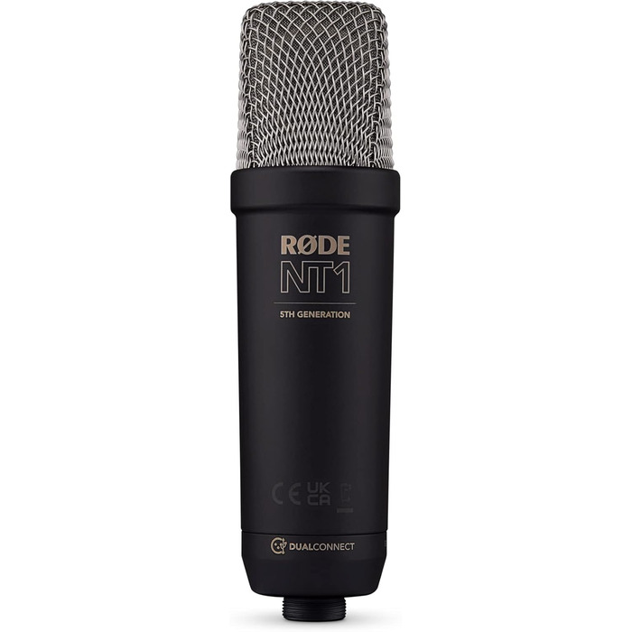 Мікрофон RØDE NT1 5 Generation: велика мембрана, XLR/USB, зі спінером та поп-фільтром для запису вокалу та подкастів (чорний)