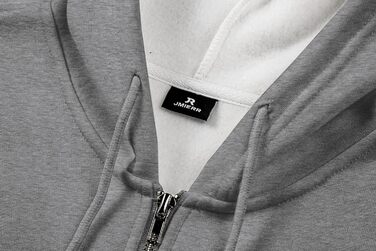 Світшот JMIERR чоловічий з капюшоном, бавовна, однотонний, на блискавці, з кишенями, сірий (A2, L)