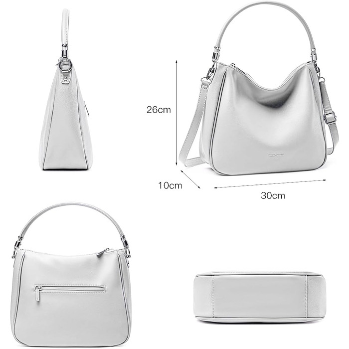 Сумка жіноча David Jones Hobo середнього розміру, біла - м'яка PU шкіра, сумка-шопер з довгими ручками, класична повсякденна сумка через плече