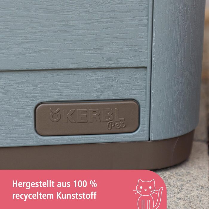 Kerbl Cat House Paola Eco (Cat Shelter UV and Weather Resistant, Cat Cave Indoor and Outdoor, Pet House, 60 x 51 x 41 cm, grey-green/brown) 81341