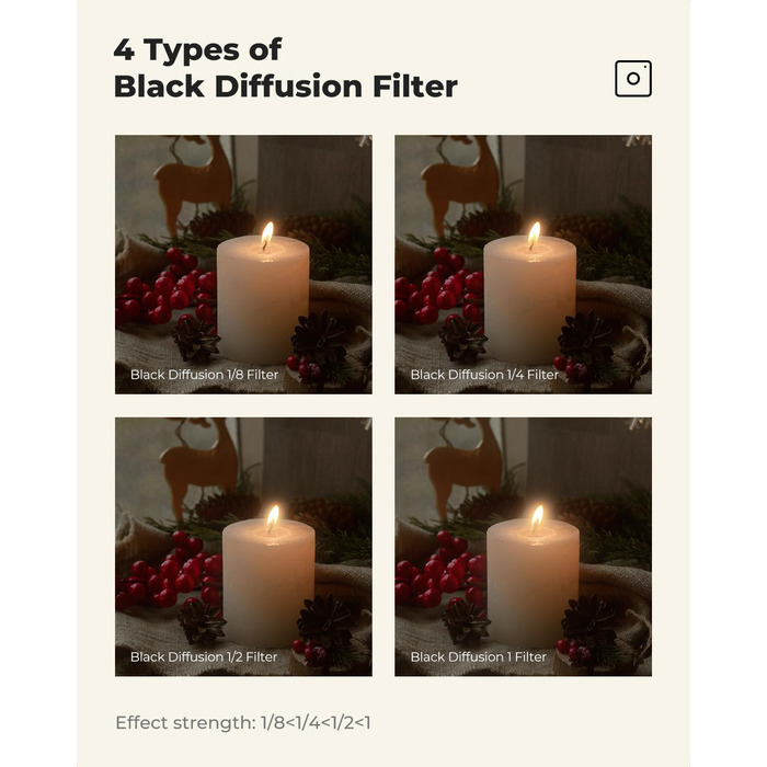 Фільтр K&F Concept Black Mist 1/4 82mm для відео та портретної зйомки (Nano-Xcel)