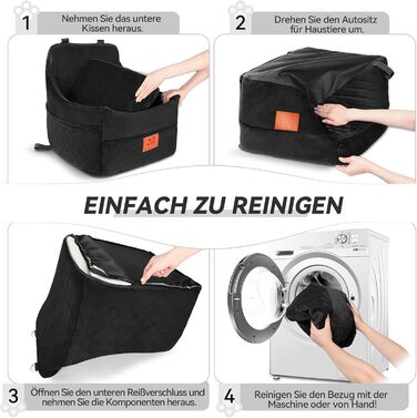 Автокрісло для собак GL GLENSLAVE: комфортне та безпечне автокрісло для маленьких та середніх собак (до 16 кг), чорний/коричневий, знімний, з товстою підкладкою