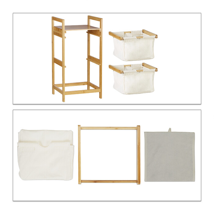 Relaxdays Laundry Basket with 2 Drawers