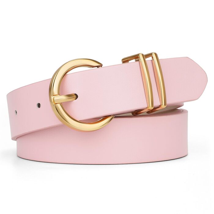 Жіночий шкіряний ремінь JasGood з золотою пряжкою, 120 см (підходить для талії 91-105 см)