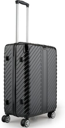 Чемодан 120L (75x50x33) з колесами - міцний тріумф trolley з кишенею для ноутбука та захистом кутів (XL, Чорний, 20 дюймів)