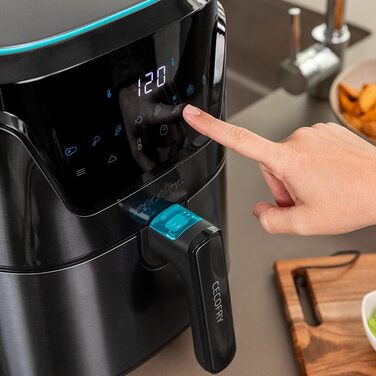 Фритюрниця Cecotec Cecofry Advance InoxDark 3.5L, 1500W, без олії, 8 режимів, PerfectCook, термостат, цифровий дисплей