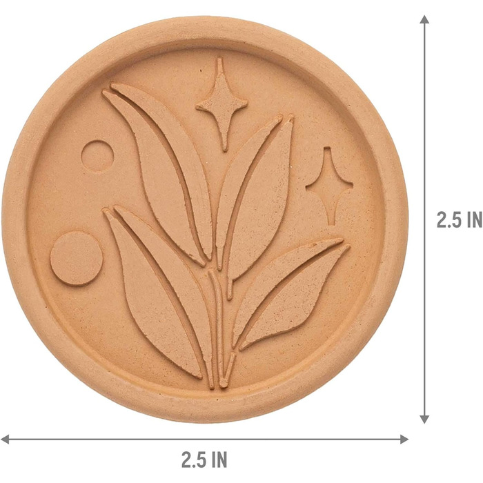 Goodful Brown Sugar Saver and Softener, Blatt-Design, reusable, terracotta disc, 2 pack, clay