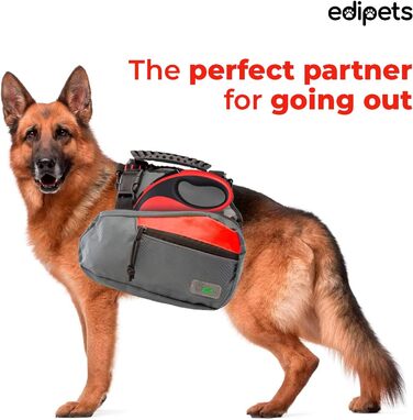 Hundeleine Edipets висувна 8 м, для собак різних розмірів, червона