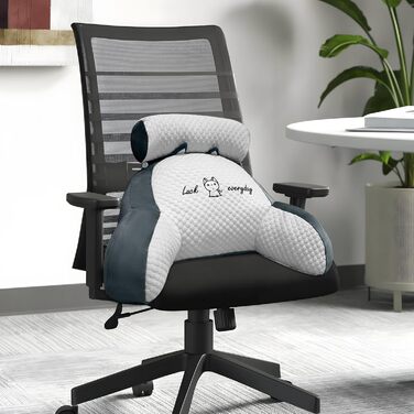 Крісло-подушка для читання Suewidfay, 70x50 см, велике, для дорослих, з підголовником та підлокітниками, сірого кольору