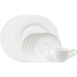 Villeroy & Boch – Royal Coffee Set, 18-Piece White, 6 Persons, Dishwasher-Safe, Microwave-Safe, Coffee Serving Set, Coffee Service, Breakfast Set, Cups, Breakfast Plates, Premium Porcelain