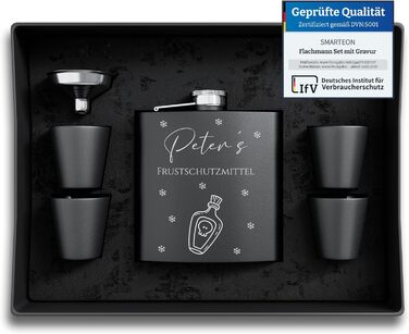 Набір фляг з гравіюванням - персоналізований з іменем - ідеальний подарунок на весілля та для чоловіків - нержавіюча сталь (Дизайн 12)