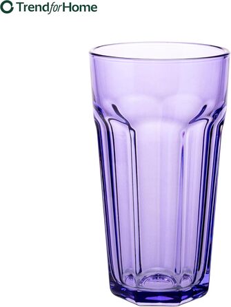 Gigi Rainbow Blast Mix Large Drinking Glasses 700 ml Cocktail Glasses, Set of 6 Iced Coffee Glasses, Large Long Drink Glasses XXL Colorful Glasses Lemonade Glasses Juice Glasses Smoothie Glasses