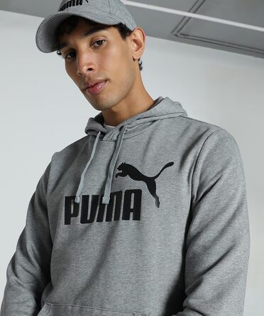 Чоловіча толстовка Puma ESS No. 1 Logo Hoodie з капюшоном, сіра (Medium Gray Heather), розмір XL