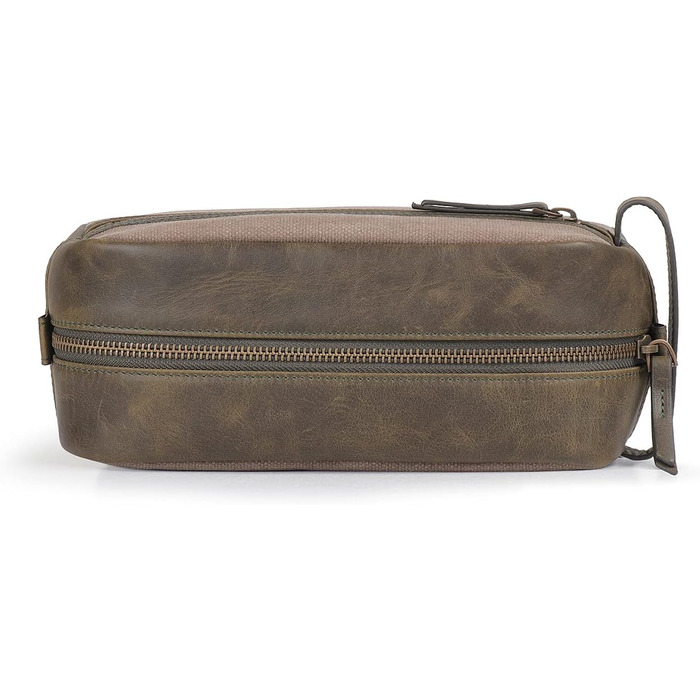 Чоловіча дорожня сумка Londo Echtleder, набір для туалету (Olive)