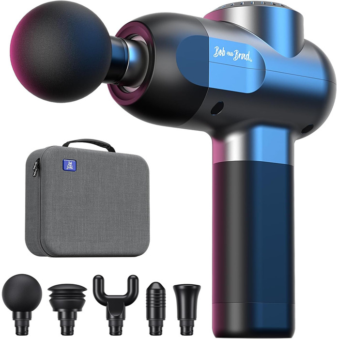 Bob & Brad C2 Deep Tissue Massage Gun - Muscle Massager with 5 Speed Settings & 5 Attachments for Home, Office, Workout, Recovery & Pain Relief - Black