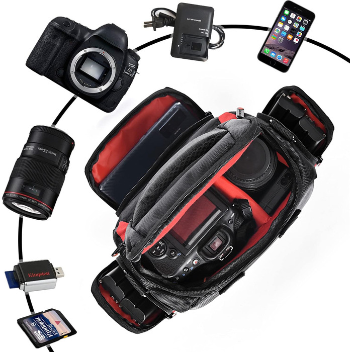 Сумка для камери FOSOTO - велика, універсальна, водонепроникна, сумісна з Nikon, Canon, Sony