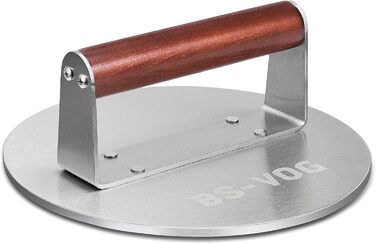 Пресс для бургера з нержавіючої сталі з дерев'яною ручкою, 15.24 см - Burger Smasher для м'яса, котлет, стейка, бекону, подарунковий набір