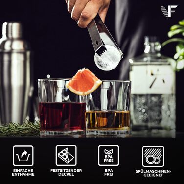 Neighbour's Friend Patented Ice Sphere Mold with XXL Ice Cube Mold - Large Round Silicone Ice Cube Mold for Cocktails, Whisky & Long Drinks - 6x Ice Cubes & 6x Ice Spheres, Dishwasher Safe