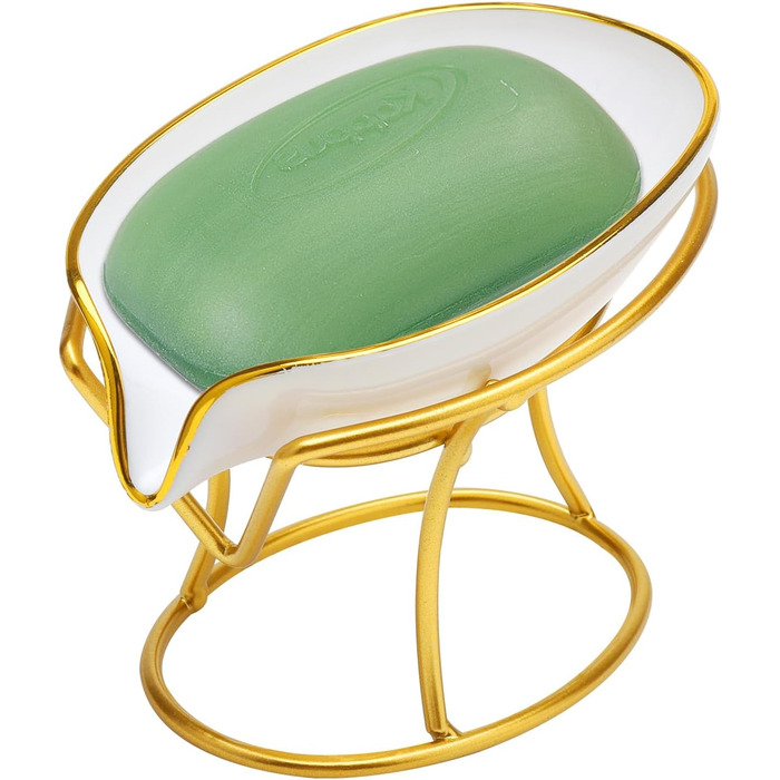 Миска для мила з отвором для стоку, тримач для мила в душ, полиця для мила у формі листка, вінтаж, декор для кухні, ванної кімнати, душу, умивальника (білий)