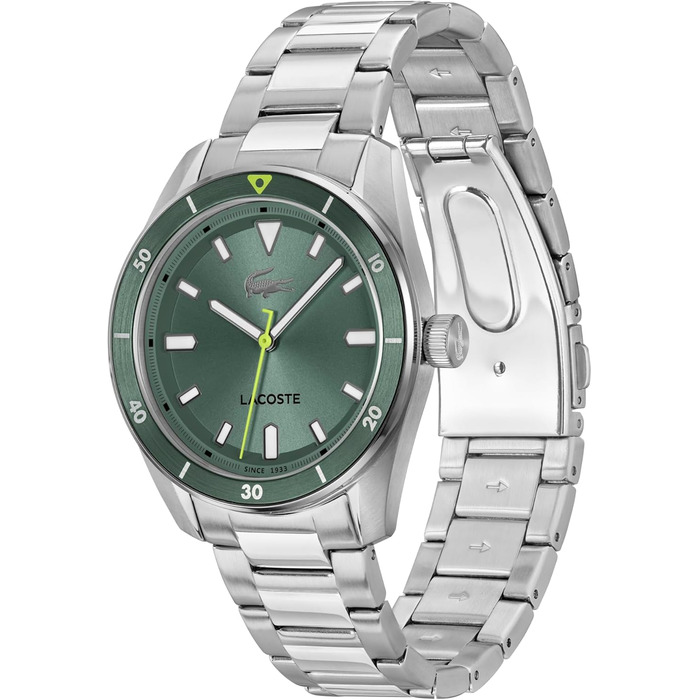 Годинник Lacoste Boston чоловічий кварцовий, світло-зелений, з браслетом з нержавіючої сталі або шкіри