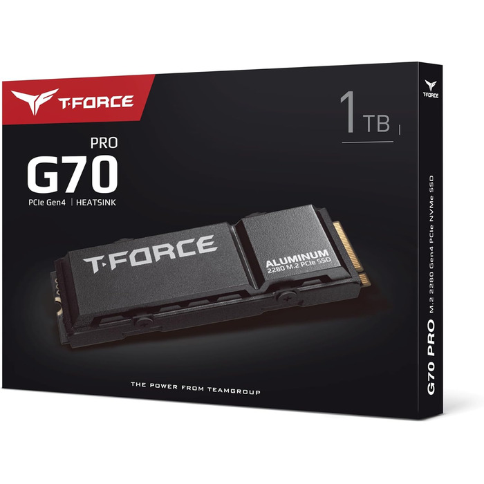 TEAMGROUP T-Force G70 Pro 1TB SSD NVMe PCIe Gen4x4 M.2 2280 з графеновим охолодженням для геймінгу (5000/4500 MB/s, сумісний з PS5)