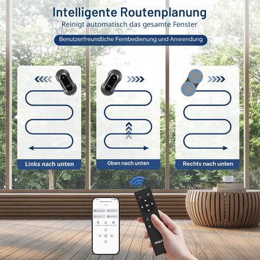 Робот для миття вікон Intelligenter Fensterputzroboter Yw160sa сірий з дистанційним керуванням та додатковим розпилювачем води (12 серветок)