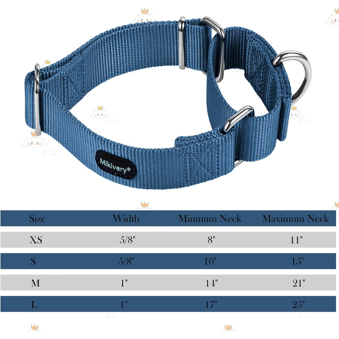 Нашийник для собак Mikivery Marraht з металевим декором, для малих, середніх та великих собак, чорний, розмір M (35.5-53 см)