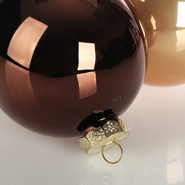 com-four® 6X Christmas Bauble - Glass Christmas Tree Baubles - Christmas Tree Decorations - Christmas Tree Ornaments - 8cm Bronze Glass Baubles