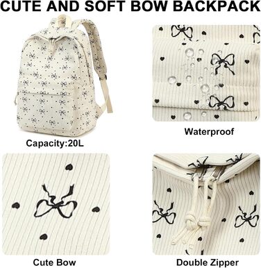 BTOOP Рюкзак унісекс 0122 (1 шт.) 17' з чорним сердечком з бантиком