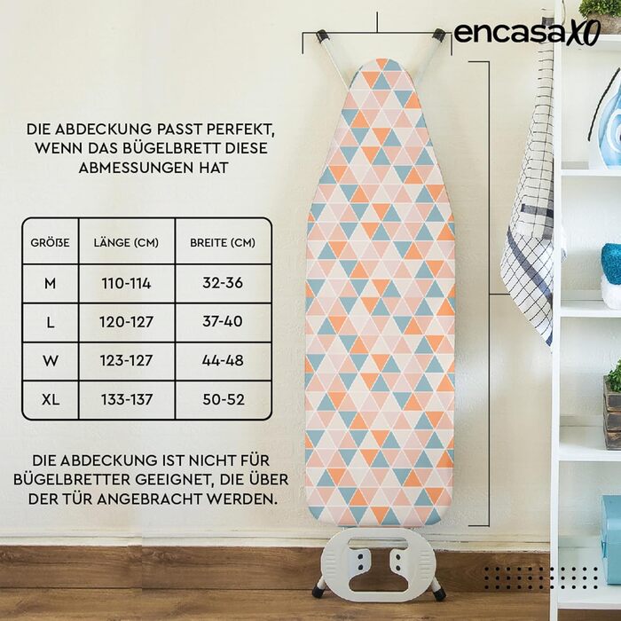 Покриття для гладильної дошки Encasa Homes 'Luxury Line' з додатковою потовщеною підкладкою (125x39 см), Зелені троянди - заміна для Haus & Hotel