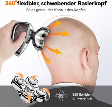 Електричний голєний апарат MAXGROOM для чоловіків, вологостійкий, для сухого та вологого гоління, 5D-головка, USB-C зарядка, LED-індикатор заряду, чорний