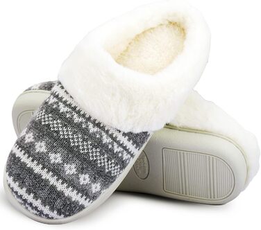 Тапочки домогосподарки AONEGOLD жіночі зимові теплі з плюшу, зручні, з пам'яттю форми, унісекс, для дому та вулиці, антиковзні (38/39 EU, сірі)