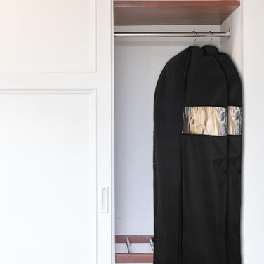 2 місткі мішки для одягу з відділенням для взуття, 120 x 60 см, чорні мішки для одягу на блискавці, захищені від молі, великі мішки для одягу для зберігання, чохол для одягу, сорочок