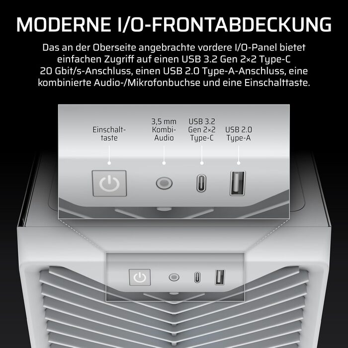 Корпус для ПК Corsair 3200D RS ARGB Mid-Tower ATX, білий