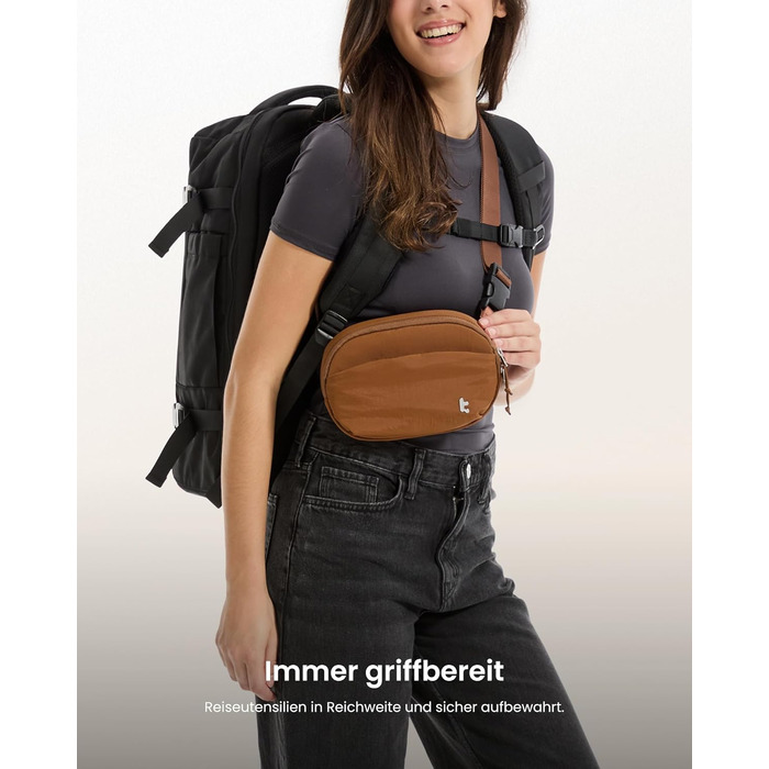 tomtoc жіноча поясна сумка-слінг з RFID захистом, 1.5 л, зелений (карамель)