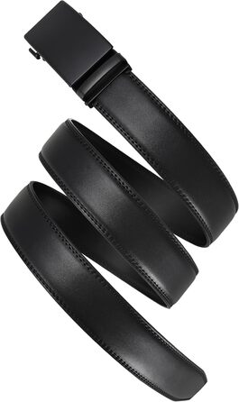 Чоловічий шкіряний ремінь на пряжці, ширина 35 мм, чорний, 125 см, підходить для об'єму талії 92-107 см. Ідеально для костюма, бізнесу та джинсів.