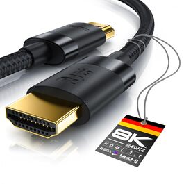 HDMI 2.1 кабель 8K/4K 3 метри - Ultra High Speed Ethernet - для TV, Blu-ray, PS5, Xbox, Switch (чорний)