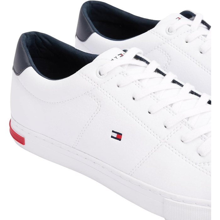Чоловічі кросівки Tommy Hilfiger Vulcanized Essential з деталями з натуральної шкіри, білі, 43 EU