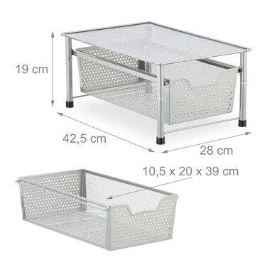 Relaxdays Drawer Unit with Basket Pull-out