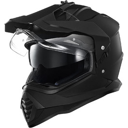 Мотошолом ILM Dual Sport Adventure з сонцезахисним склом, Pinlock, для кросу, квадроциклів, сертифікат ECE, модель WS902, розмір L, матовий чорний