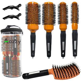 Набір для укладки волосся Haar: Кругла щітка для волосся з нейлоновим та кабановим щетиною, керамічна, антистатична, для салонного використання
