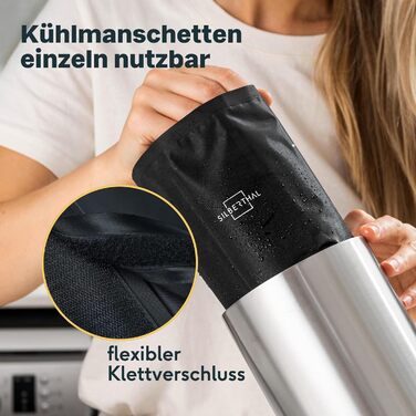SILBERTHAL Wine Cooler Stainless Steel Double-Walled with 2 Cooling Packs - Active Cooling with Cooling Sleeves - Ideal for White Wine and Rosé