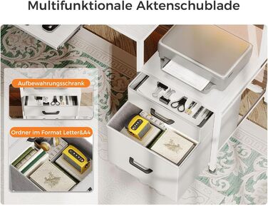 Ігровий стіл Coleshome з LED підсвічуванням, білий, 140x48 см. Стіл для комп'ютера з тканиними ящиками, 2 розетками та 2 USB-портами, з підставкою для монітора. Підходить для дому та офісу.