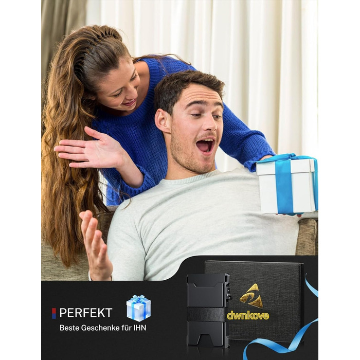 Чоловіче картхолдер з алюмінію, мінімалістичний, Pop-Up, тонкий, RFID захист, для передньої кишені, вміщує 12 карт + гроші, чорний