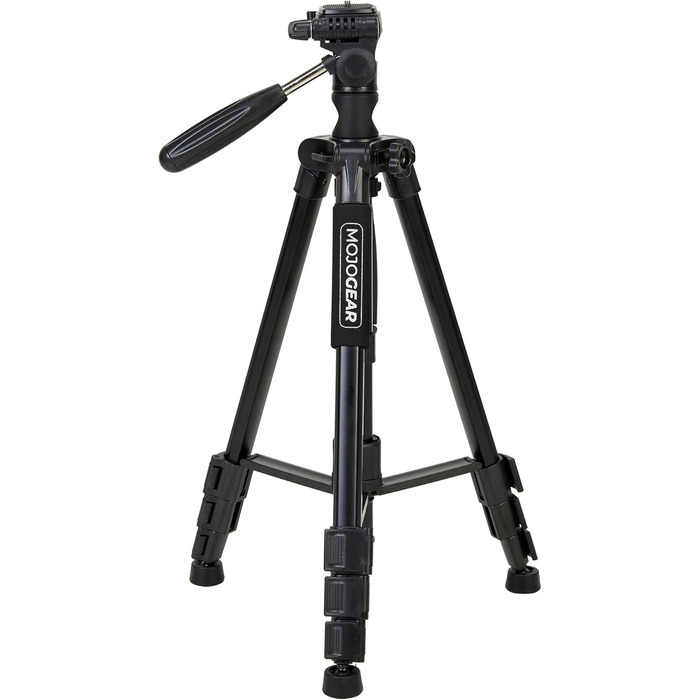 Штатив відео MOJOGEAR 140 см з тримачем для смартфона - штатив для камери, DSLR, телефону, з кульковою головкою, швидкознімною платформою, сумкою, SAB234 (167 см)
