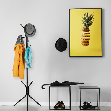 Relaxdays Metal Coat Rack, Black