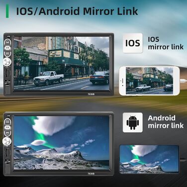 Автомагнітола 1 DIN Carplay з Android Auto, Bluetooth, 7