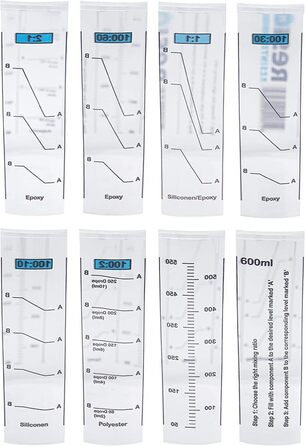 25 x Mixing Cups | 1300ml | Color, Epoxy, Polyester | With clear mixing ratio marked on the measuring cup