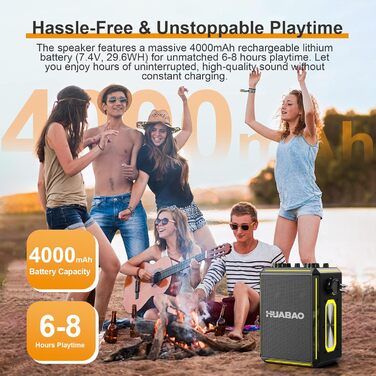 Портативна Bluetooth-колонка караоке з 2 бездротовими мікрофонами, RGB-підсвічуванням, регулюванням високих та низьких частот, ефектами голосу, AUX/USB/TF/OTG, 6.5 мм роз'єм, для вечірок (білий/чорний)