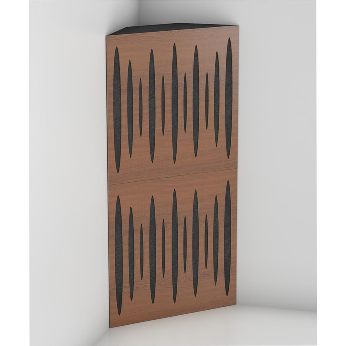 Набір акустичних басових пасток для кутів PULSE-100mm (4 шт), 50x50x10 см, колір горіх — звукопоглинаючі панелі для студії звукозапису